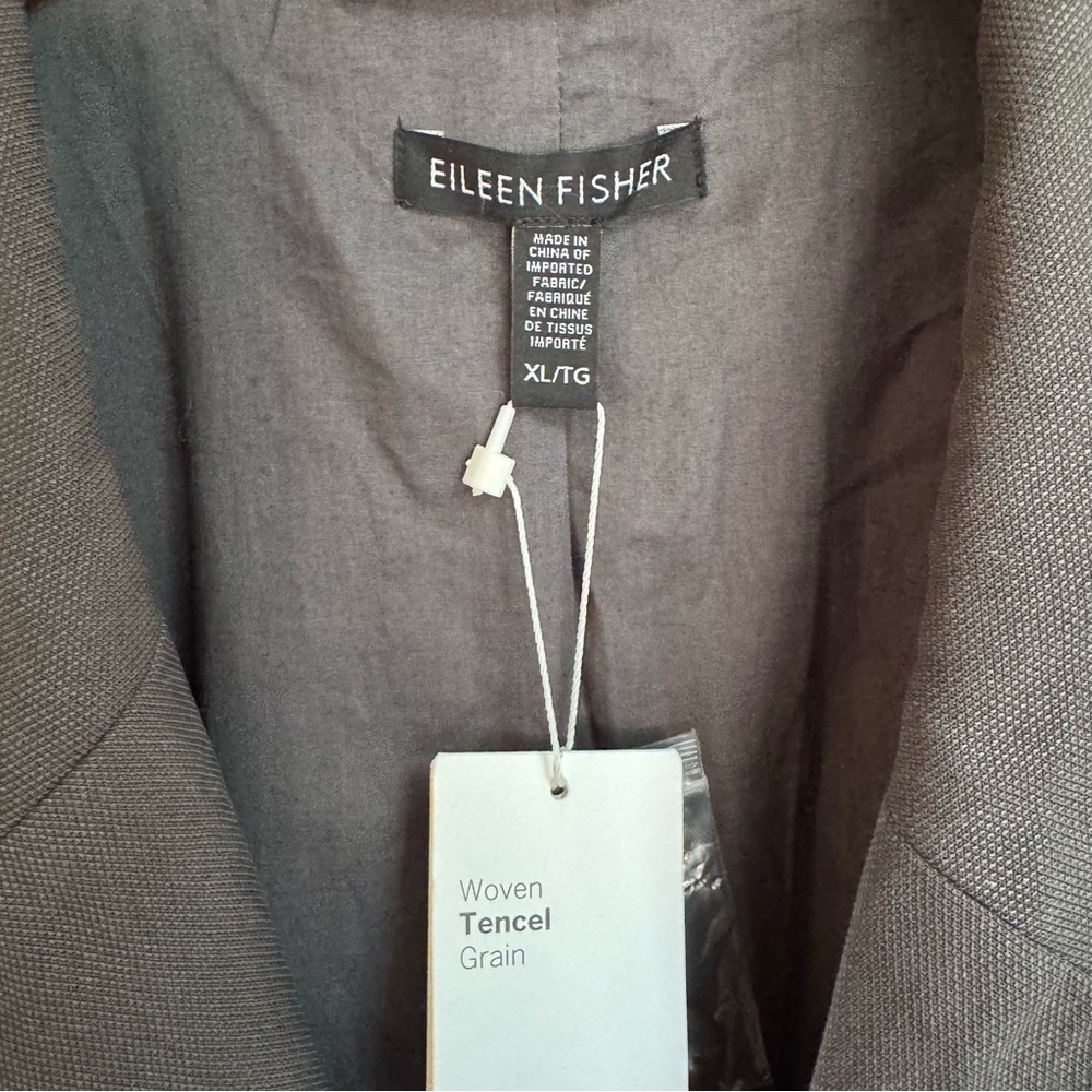 Eileen Fisher | Knee Length Tencel Trench Coat - Picture 10 of 12